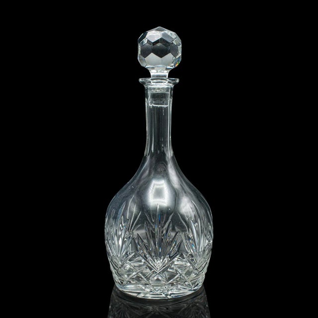 English Vintage Medium Bodied Wine Decanter, English, Cut Glass, Merlot, Grenache, 1970 For Sale - Image 3 of 12