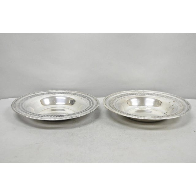Vintage WM Rogers 835 Silver Plated Round Collection Plate Serving Dish - a Pair. Circa Late 20th Century. Measurements:...