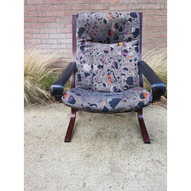 Vintage Siësta Lounge Chair by Ingmar Relling for Westnofa with Joan Miro Upholstery, 1970s For Sale - Image 14 of 17