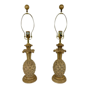 Vintage Kinder Harris Pineapple Lamps - a Pair
