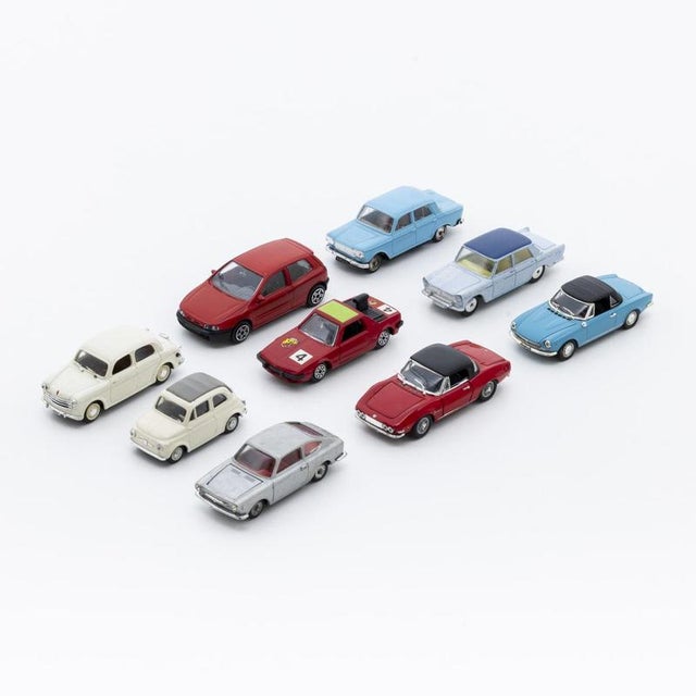 Miniature Fiat Cars, Set of 9 For Sale - Image 6 of 6