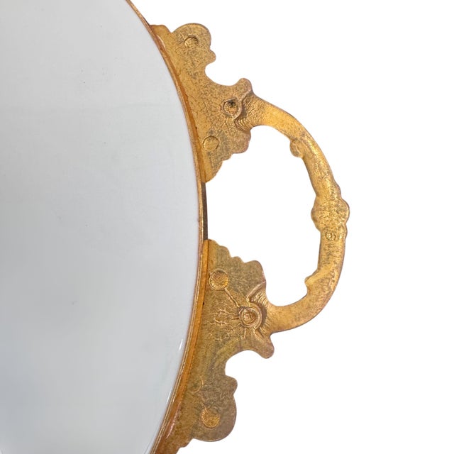 Vintage L’etoile Limoges Fragonard Porcelain Handled Tray 22k Gold France For Sale In Los Angeles - Image 6 of 10