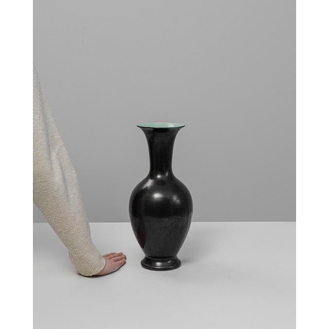20th Century German Mid-Century Modern Black Ceramic Vase For Sale - Image 17 of 18