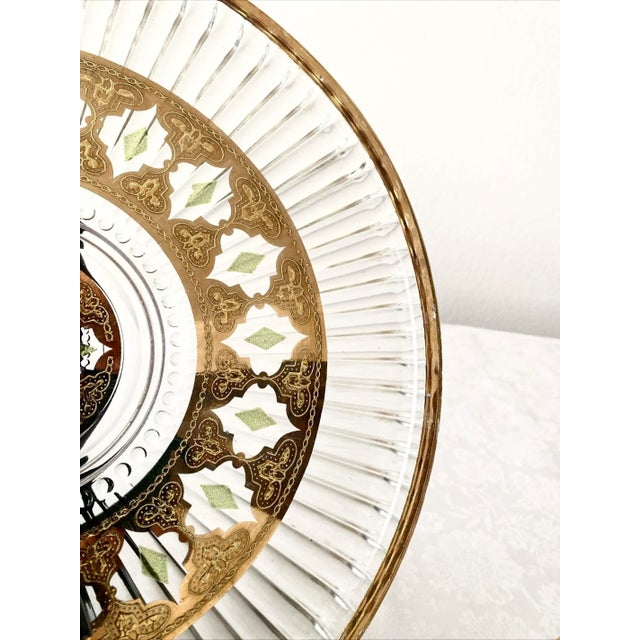 Culver Valencia Gold Filigree With Green Accents Serving Pieces- Set of 3 Mid 20th Century Excellent "Mint" Condition For Sale - Image 9 of 12