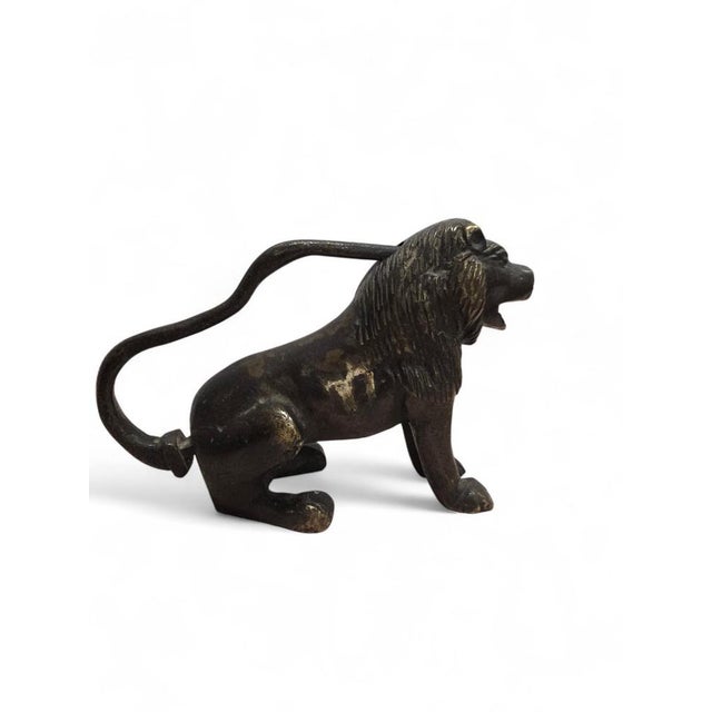 Bronze Seated Lion Sculpture, 19th Century For Sale - Image 6 of 10