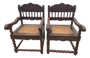 Antique Armchairs in Padouk Wood, Set of 2