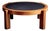 Round Oak Coffee Table with Dark Slate Top, 1960s For Sale