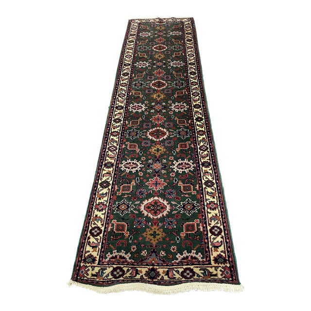 1990s Handwoven Persian Design Indian Rug - 2'8" X 9'8" For Sale