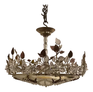 1940's French Silver Plated Light Fixture With Amethysts