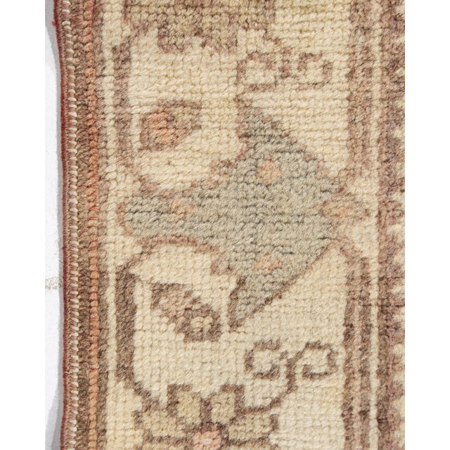 Tan Vintage Circa 1940 Turkish Oushak Area Rugs 2ft 4in X 12ft 3in For Sale - Image 8 of 13