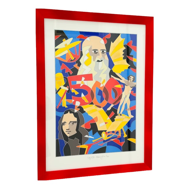 Ugo Nespolo, 500 Years of Leonardo Da Vinci, Polymaterial Silkscreen Print, 2019 For Sale