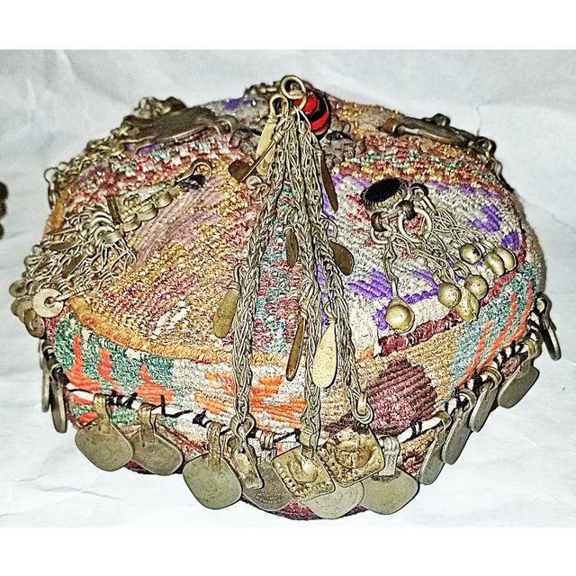 1950s Pair of Embroidered Tribal Wedding Hats For Sale In West Palm - Image 6 of 9