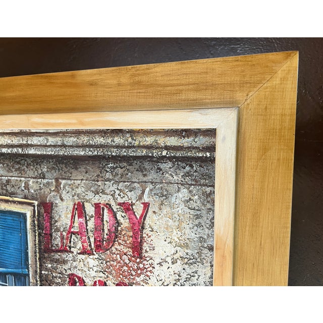 Paris Storefronts Original Oil Painting, Vintage Wood Frame For Sale In Sacramento - Image 6 of 16
