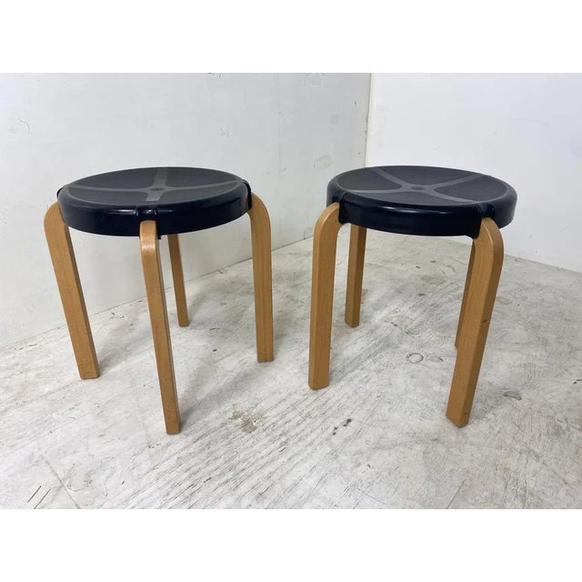 Modern Set of Vintage Scandinavian Style Stools from Kembo, 1970s For Sale - Image 3 of 9