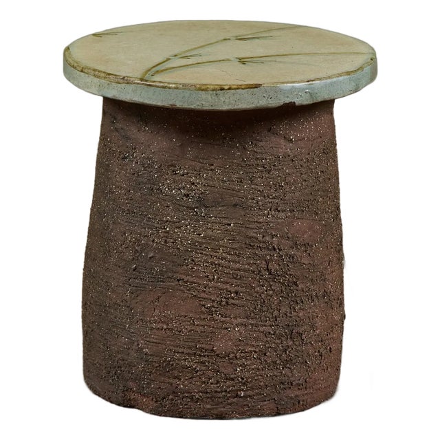 Stan Bitters Ceramic Mushroom Stool/Side Table With Adolf Odorfer Glaze For Sale