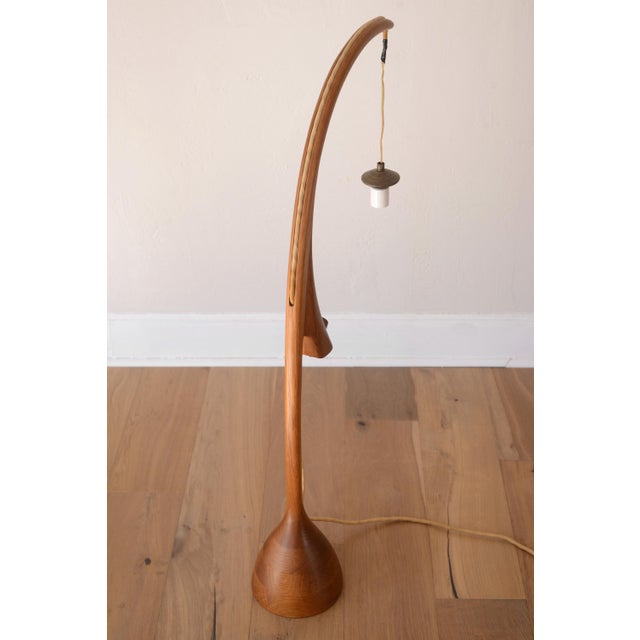 Incredible vintage teak floor lamp with amazing sculpted details from top to bottom! This is believed to be a very rare...