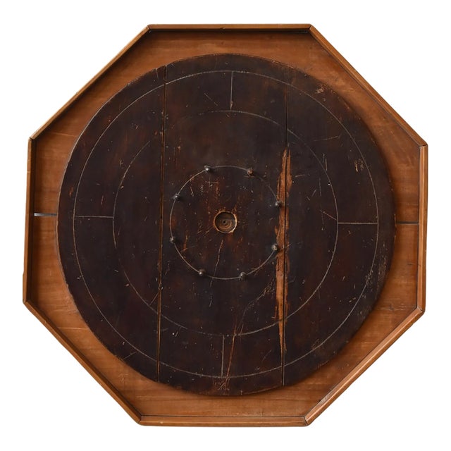 Antique Folk Art Crokinole Game Board, Circa Early 20th Century For Sale
