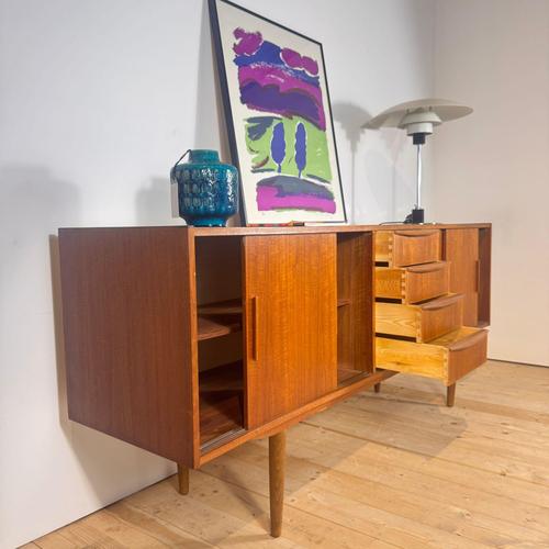 Danish Four-Drawer Teak Sideboard, 1960s For Sale - Image 4 of 9