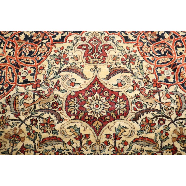 Antique Zabihi Collection Persian Pictorial Isfahan Rug - 4'7" x 6'7" For Sale In New York - Image 6 of 7