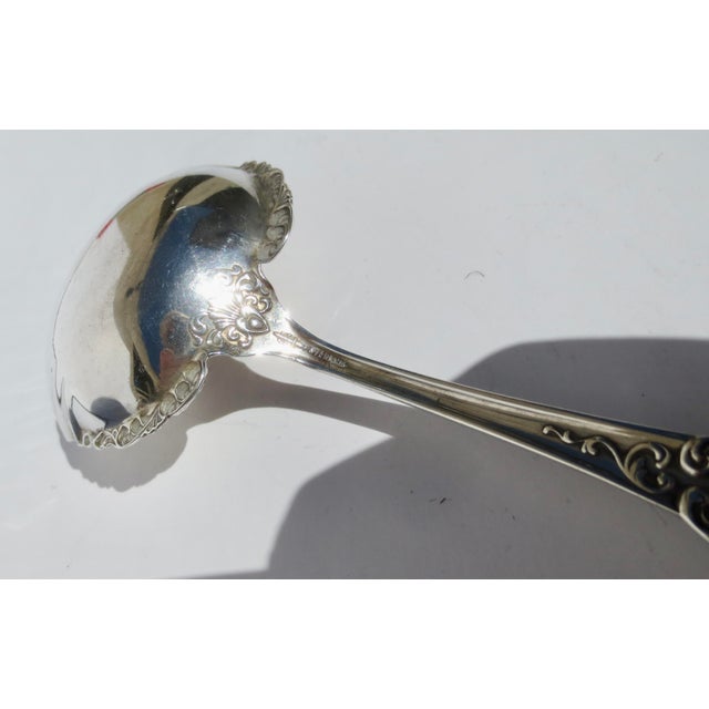 Antique Sterling Silver Serving Spoon Circa 1915 For Sale - Image 4 of 5