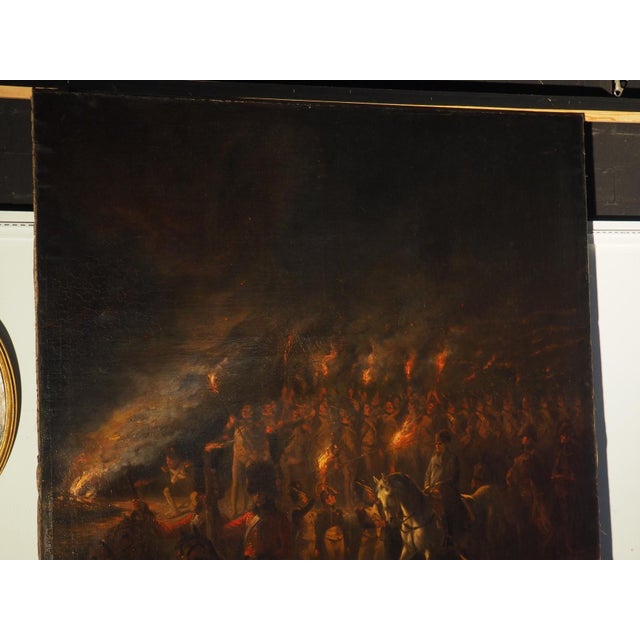 Textile Napoleon and His Troops, a Large Antique Oil on Canvas Painting, 96.5 X 78 In For Sale - Image 7 of 18