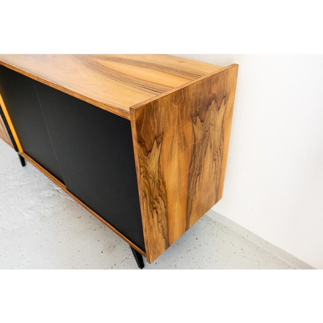 Vintage Polish Sideboard in Walnut, 1970s For Sale - Image 9 of 18