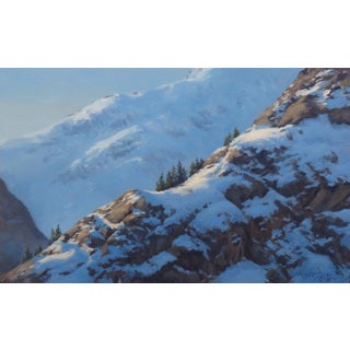 Afternoon Sunlight by Rob Alexander | Oil on birch wood panel Mountain landscape with snow. For Sale