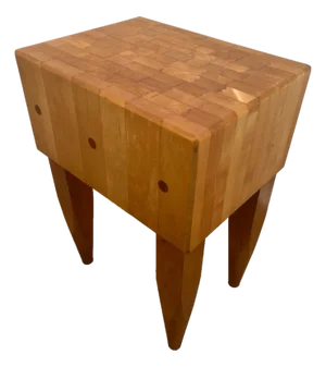 Vintage Butchers Block Carving Kitchen Table Solid Dovetail End Maple Slab