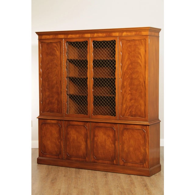 Vintage Regency Style Custom Mahogany Breakfront Bookcase For Sale - Image 11 of 13