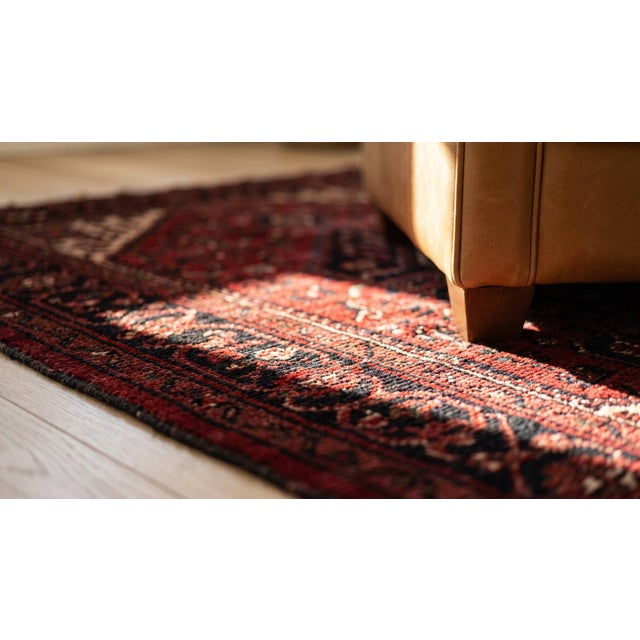 Brown 1900s Brown Paisley Tribal Antique Persian Kurdish Rug 4'2"x 7'6" Handknotted Wool Carpet For Sale - Image 8 of 9