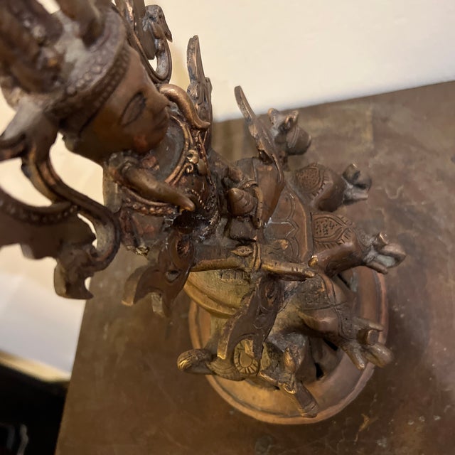Mid 20th Century Indian Dhokra Bronze Surya Sun God Sculpture For Sale - Image 9 of 11