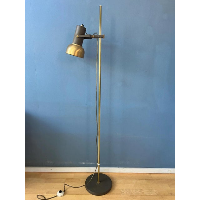Vintage Brass Floor Lamp with Adjustable Spot For Sale - Image 6 of 11