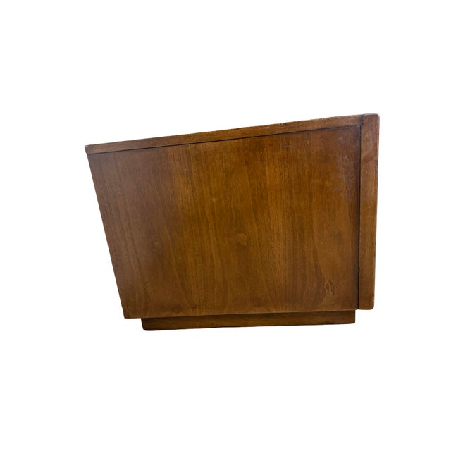 Broyhill Premier Emphasis Mid-Century Modern Walnut Cabinet End Table For Sale - Image 11 of 18