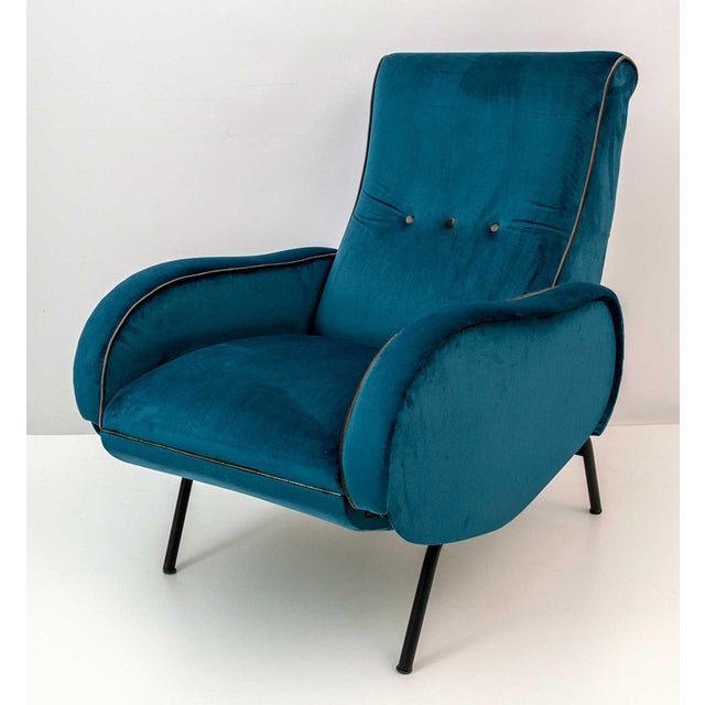 Blue Vintage Reclining Chairs by Marco Zanuso, Italy, 1950s, Set of 2 For Sale - Image 8 of 12