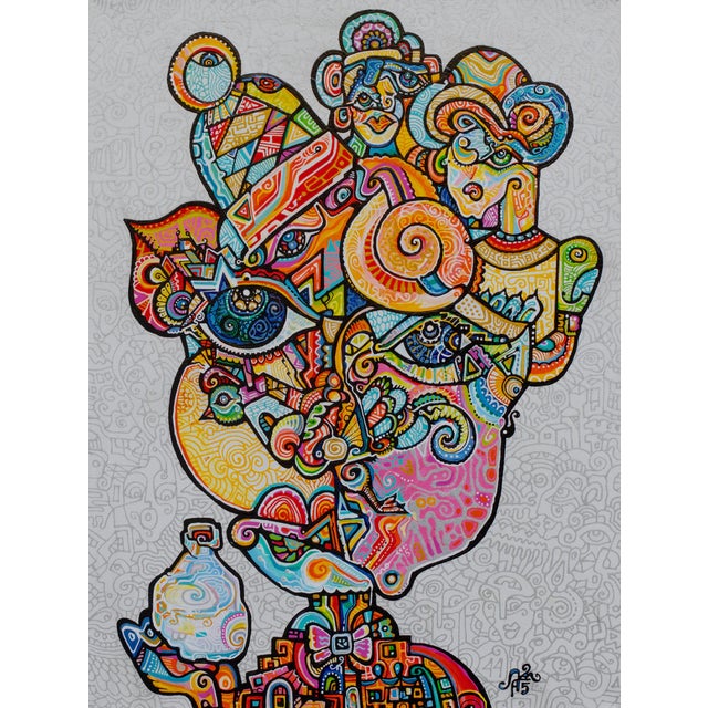 This is a one-of-a-kind original cubist painting by San Diego artist, Alexander Arshansky. Its dimensions are 24" x 18" x...
