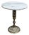 Vintage French Style Round Marble Top Brass Filigree Side Table For Sale