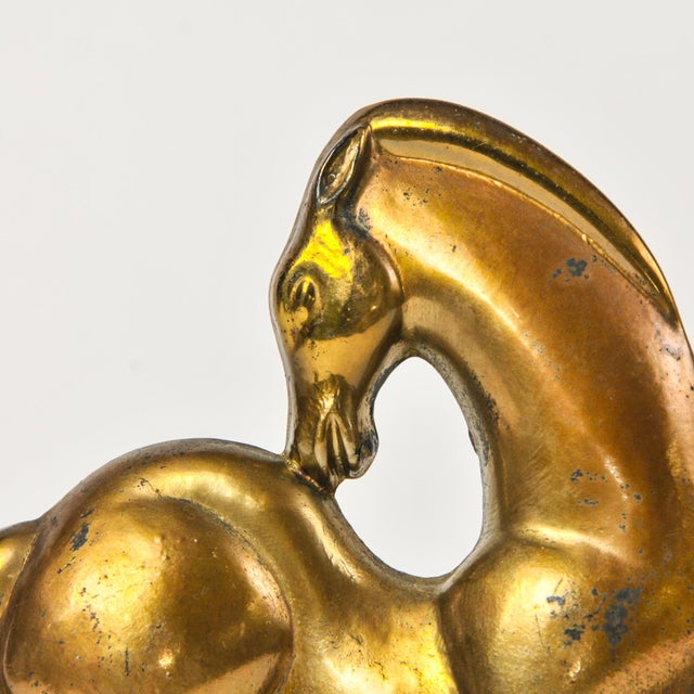 MCM Gold Horse Bookends For Sale - Image 4 of 11
