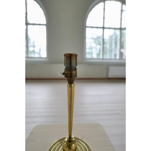 Art Deco Brass Table Lamp attributed to Lars Holmström, Sweden, 1930s For Sale - Image 10 of 14