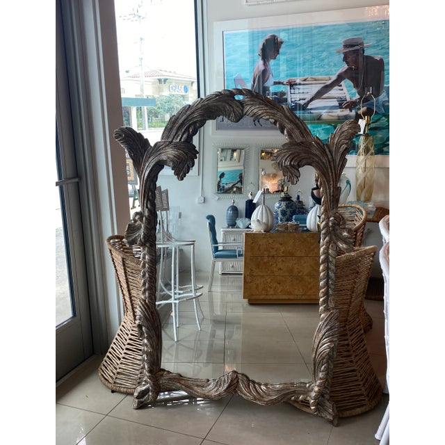 The most beautiful vintage LaBarge wall mirror! All hand carved wood with a lovely original silver gilt finish Made in...