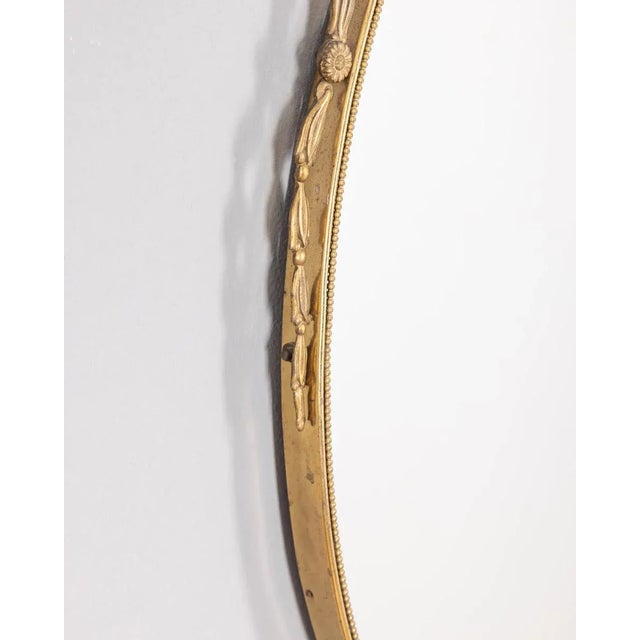 Vintage Wall Mirror in Decorated Brass, 1950s For Sale - Image 6 of 8
