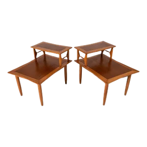 2-Tier Mid Century Modern End Tables Attributed to Lubberts & Mulder for Tomlinson, circa 1960s - A Pair