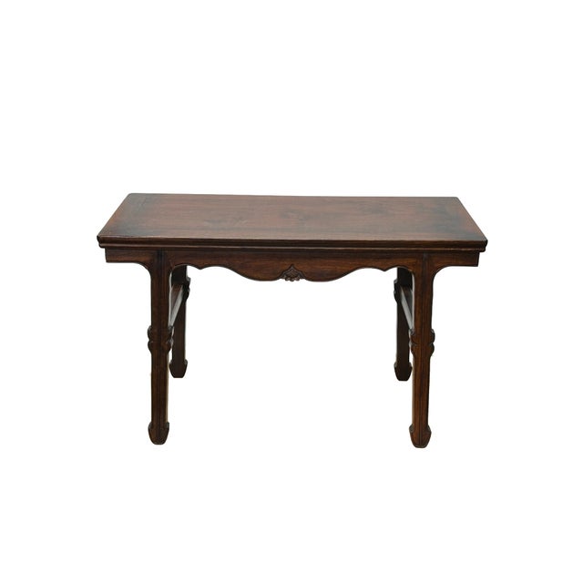 Oriental Brown Stain Tall Legs Rectangular Display Easel Stand Table For Sale In San Francisco - Image 6 of 10
