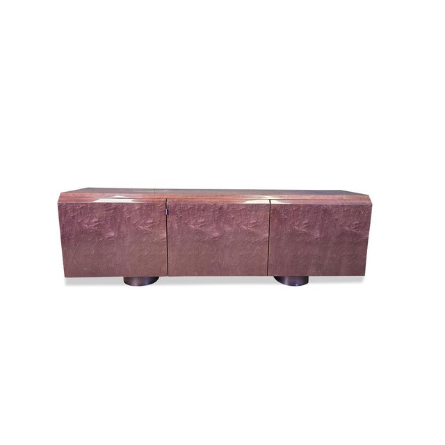 Burl Wood Sideboard by Giovanni Offredi for Saporiti, 1970s For Sale - Image 13 of 15