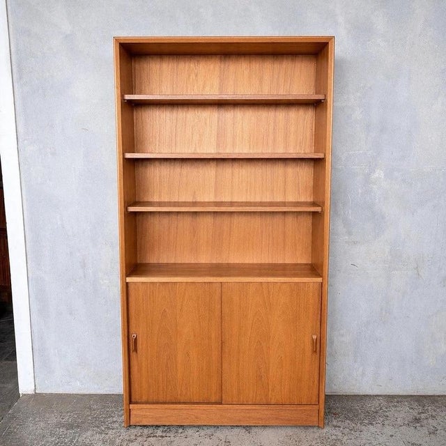 Wood Mid-Century Teak Sliding Door Bookcase from Herbert Gibbs, 1960s For Sale - Image 7 of 7