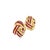 18k Yellow Gold 4cts Rubies & 0.60cts Diamonds Studded Ribbon Wave Earrings, A Pair For Sale - Image 9 of 11