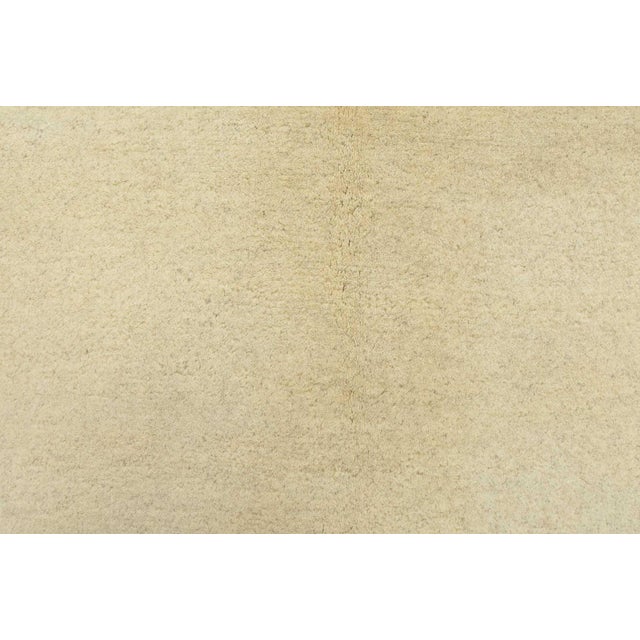 Textile Solid Ivory Rug 6’4” X 7’11” Wool Contemporary Hand-Knotted Carpet For Sale - Image 7 of 11