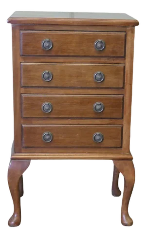 4 Drawer Walnut Chest of Drawers on Neat Cabriole Legs, 1940
