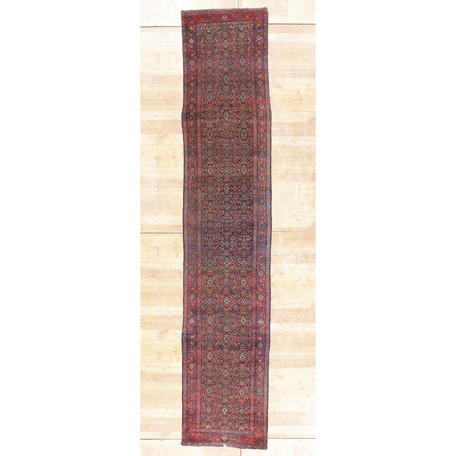Antique Persian Senneh Rug, 03'05 X 17'01 For Sale - Image 10 of 10