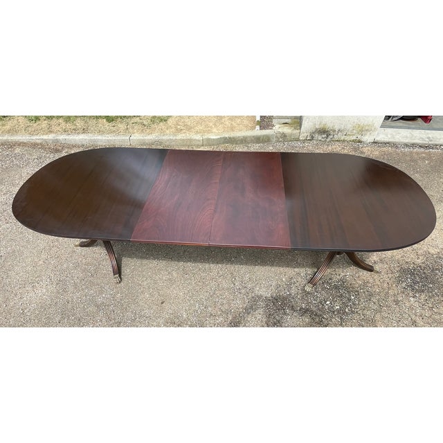 Wood Vintage Mahogany Table with Chairs, 1970s, Set of 7 For Sale - Image 7 of 17