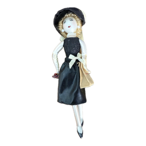 Very Rare Vintage Soffieria De Carlini Mouth-Blown Glass Christmas Ornament Parisian Lady